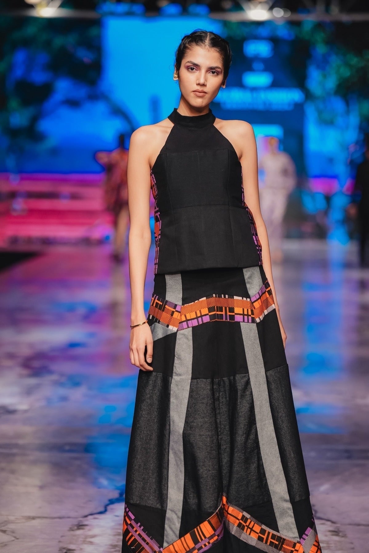 The Halterneck Black Linen & Kitenge Maxi Set