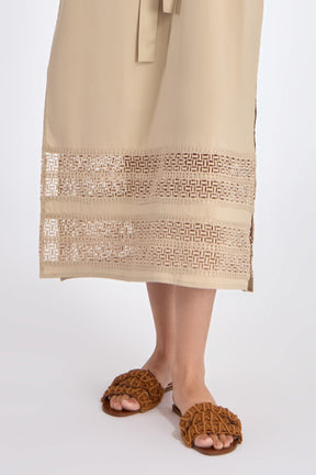 Maki Nehru Collar Dress | Ecru