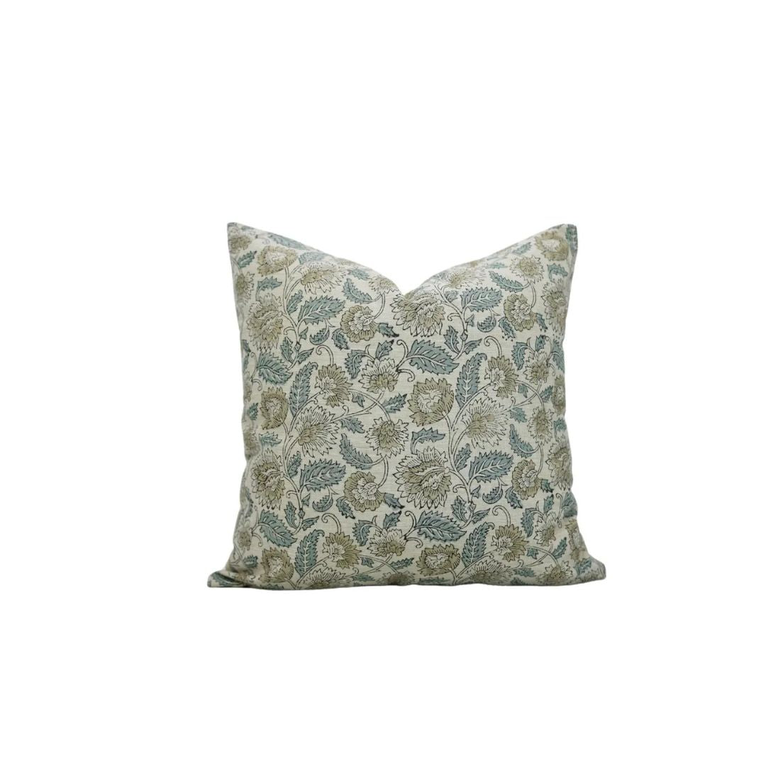 Boho Decor Block  Print Linen Blend Cushion Cover - Mandakini