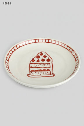 Ceramic Celebration Dessert Plate Red ( Set Of 2 ), 7 Inches