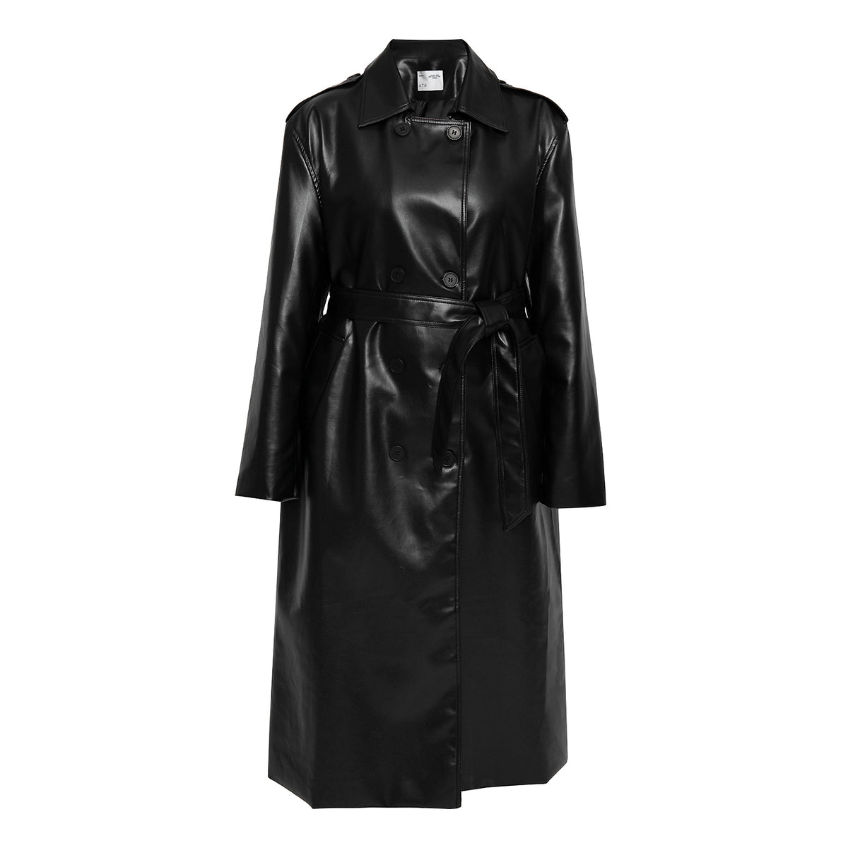 RAVEN LEATHER BLACK TRENCH COAT