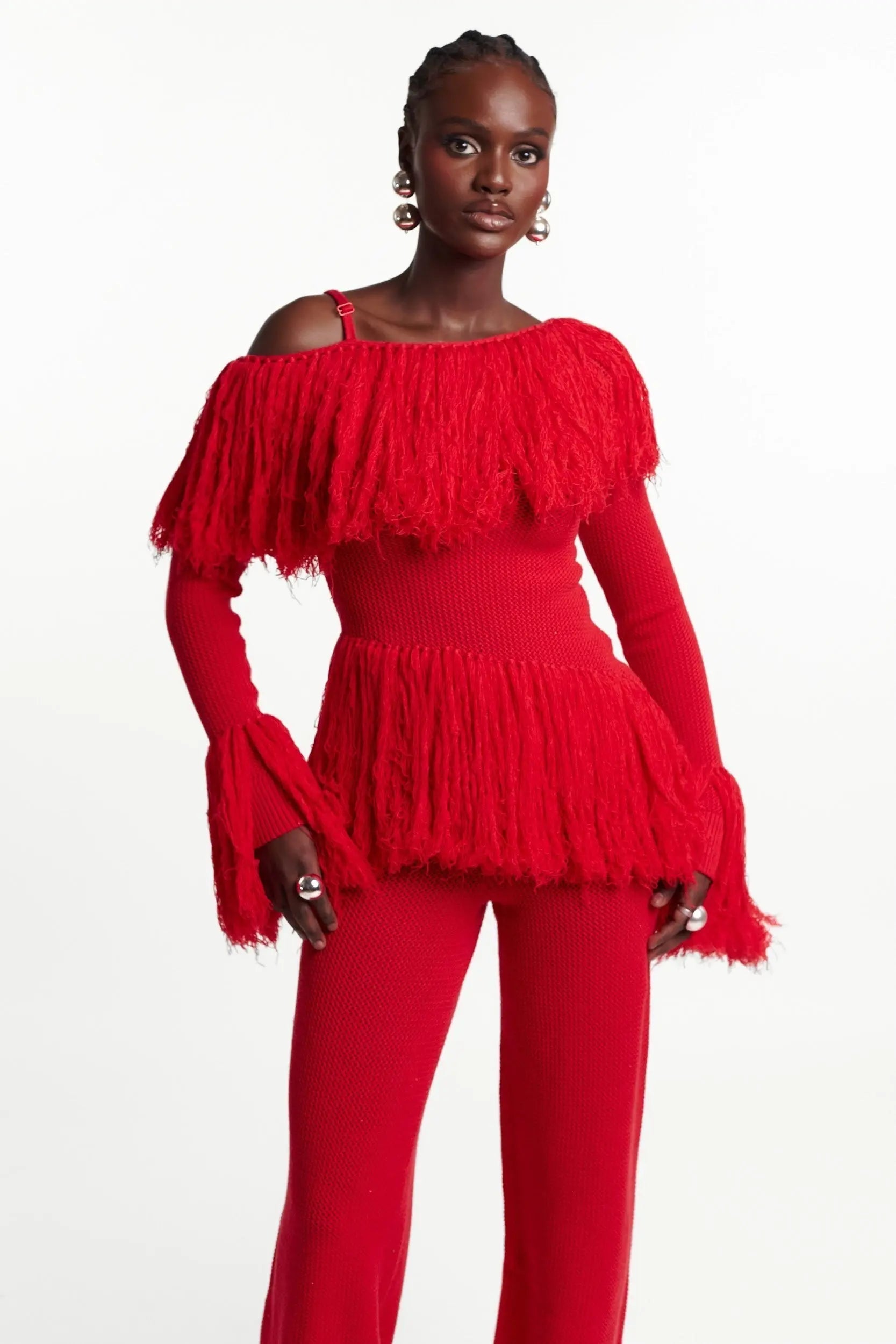 IGHO Sequin Fringe Pant Set