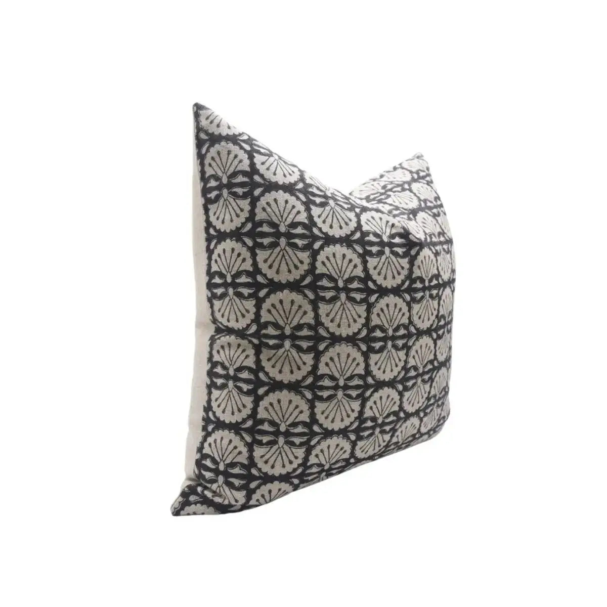 Handmaade Design Block Thick Linen Cushion Cover - Bijhni