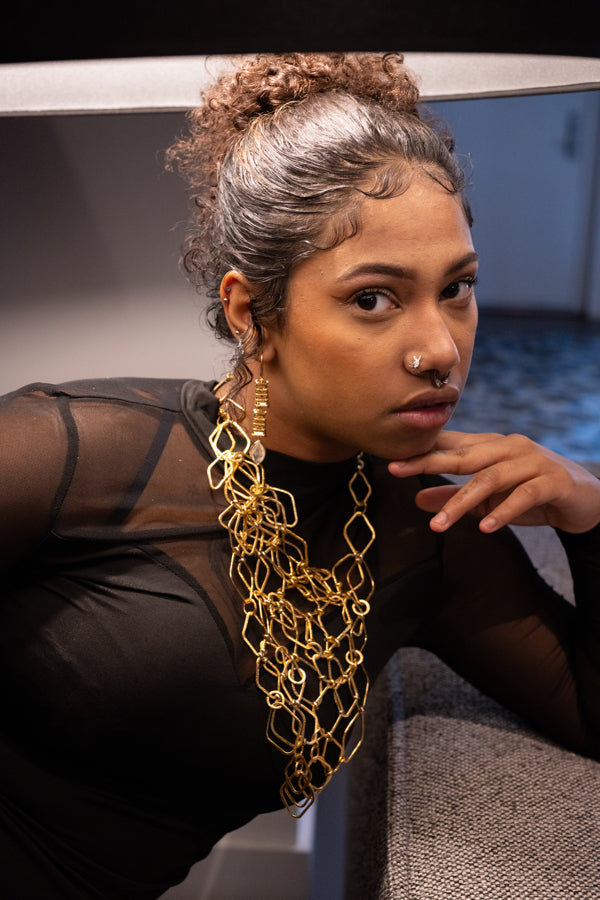 Abstract Link Net Necklace