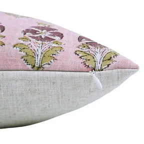 Classic Hand Block Printed Viscose Linen Pillow Cover - Mormukut