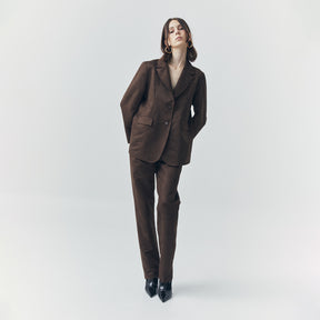 JETT SUEDE BROWN TAILORED PANTS
