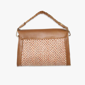 Brown Leather Crossbody Curvo Bag