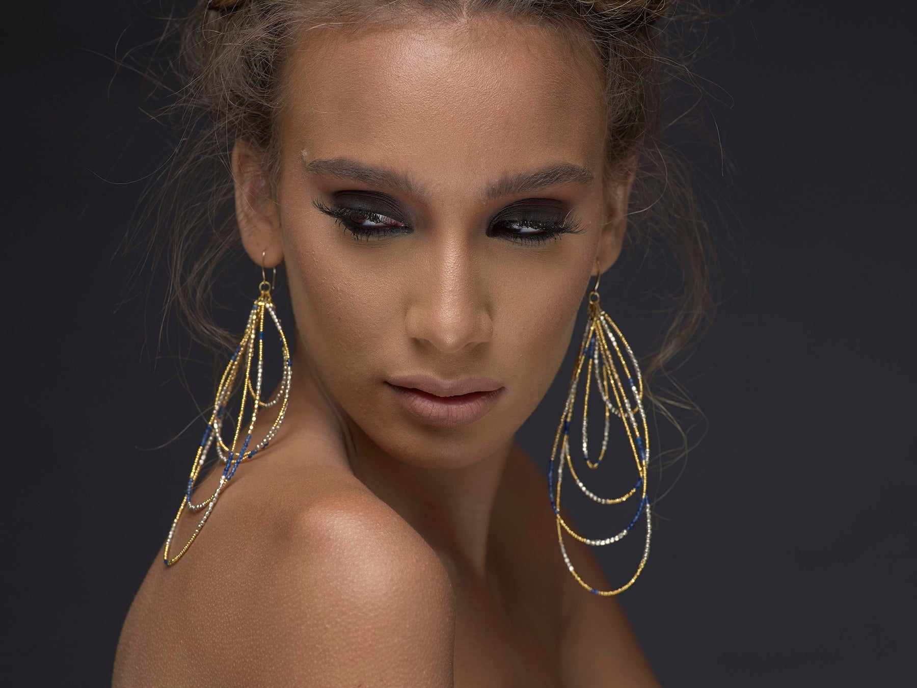 Su Ana Mixed Metal  & Lapis Teardrop Earrings