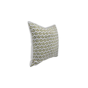 Floral Block Print Thick Linen Room Cushion Cover - Madhuvan