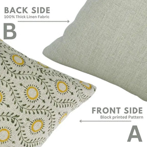 Floral Desgin Thick Linen Cushion Cover - Lehar