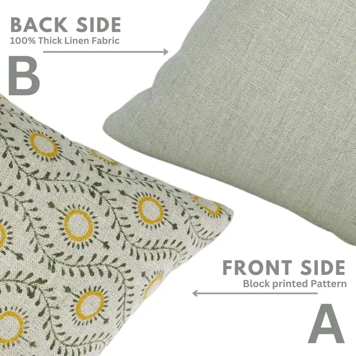 Floral Desgin Thick Linen Cushion Cover - Lehar