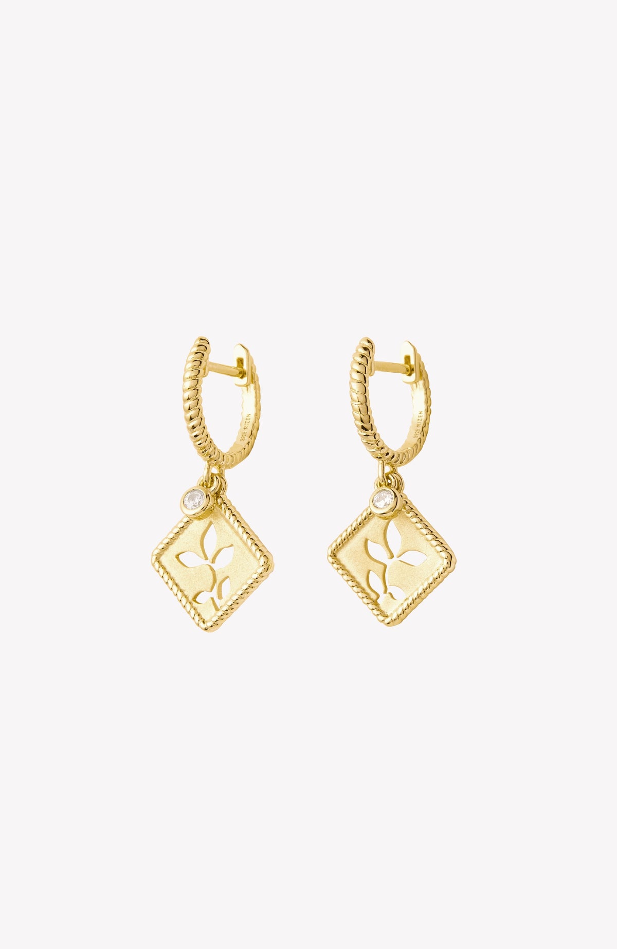 Olive Leaf Hoop Earrings