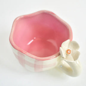 Handmade Ceramic Cups - Daisy (Pink), 200ml
