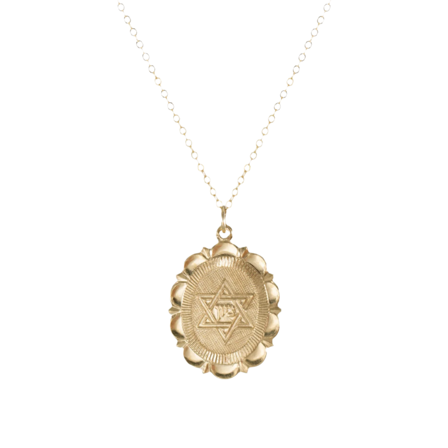 Star of David Jewish Gold Charm Necklace