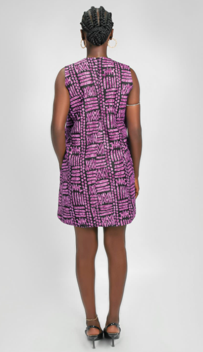 Ajah New Collection Drop2 - 1960s-Inspired A-Line Shift Dress In Batik Cotton