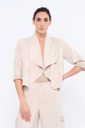 Daysi Draped Lapel Jacket | Ecru