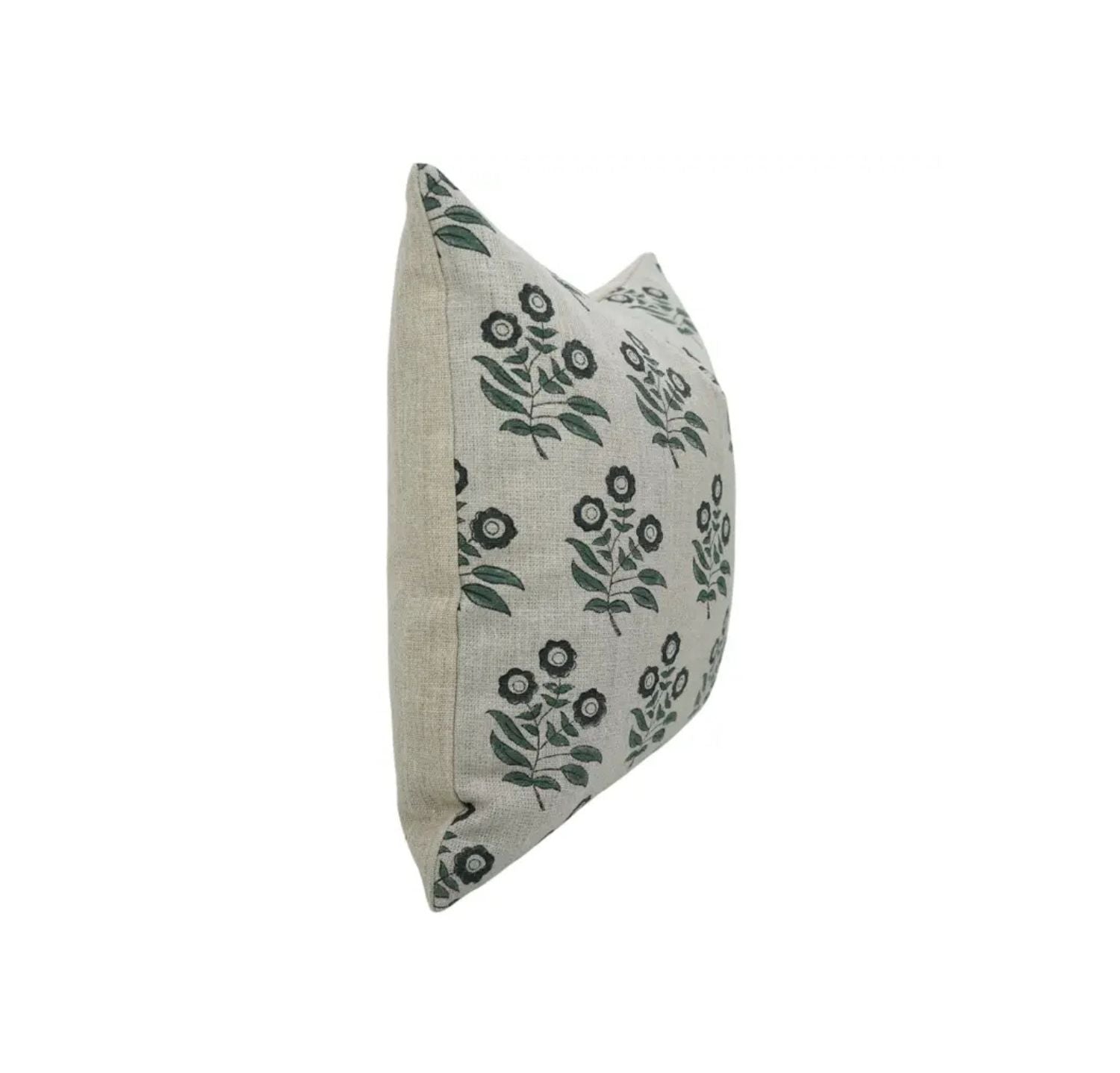 Premium Hand Block Print Boho Thick Linen Pillow Cover- Neha