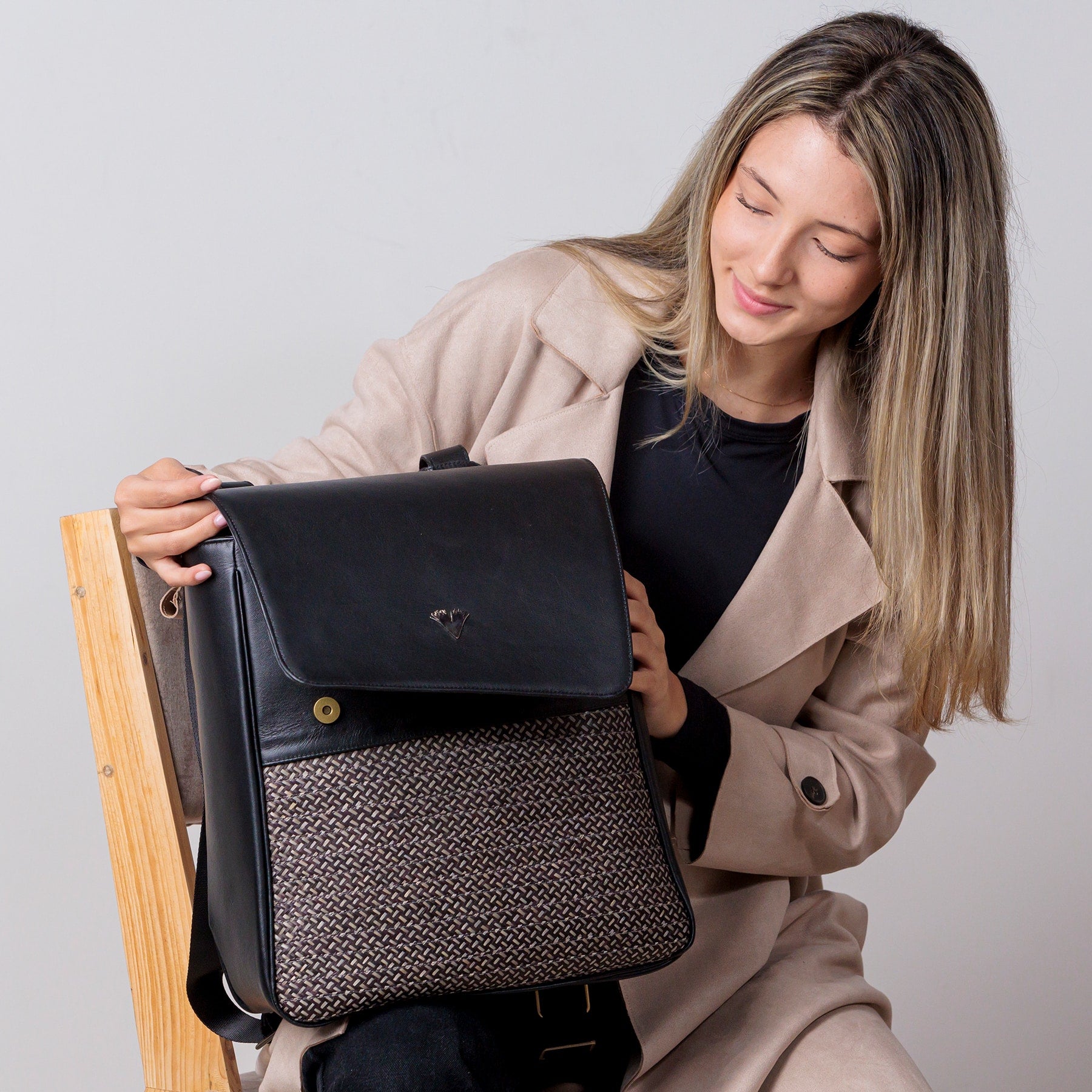 Black Leather Elite Laptop Backpack – Handmade Work Backpack with Pockets, Luxury Leather Bag