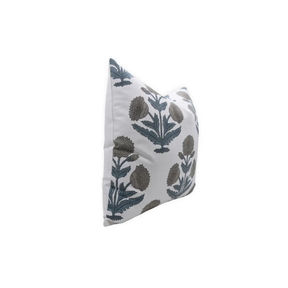 Bold Design Handmade Block Print Thick Cotton White Pillow Cover-  Badshah