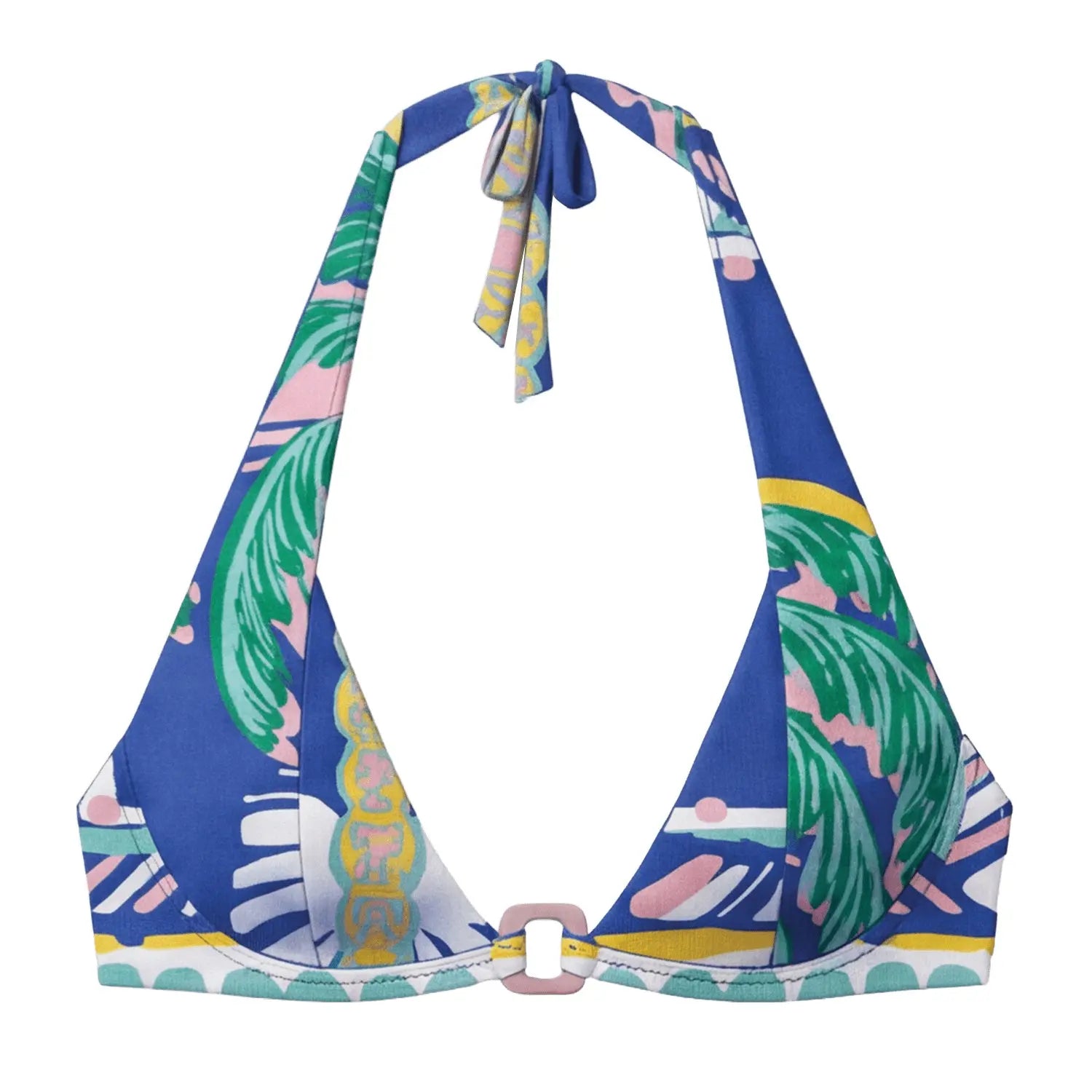 Halter Bikini Blue Palm Top