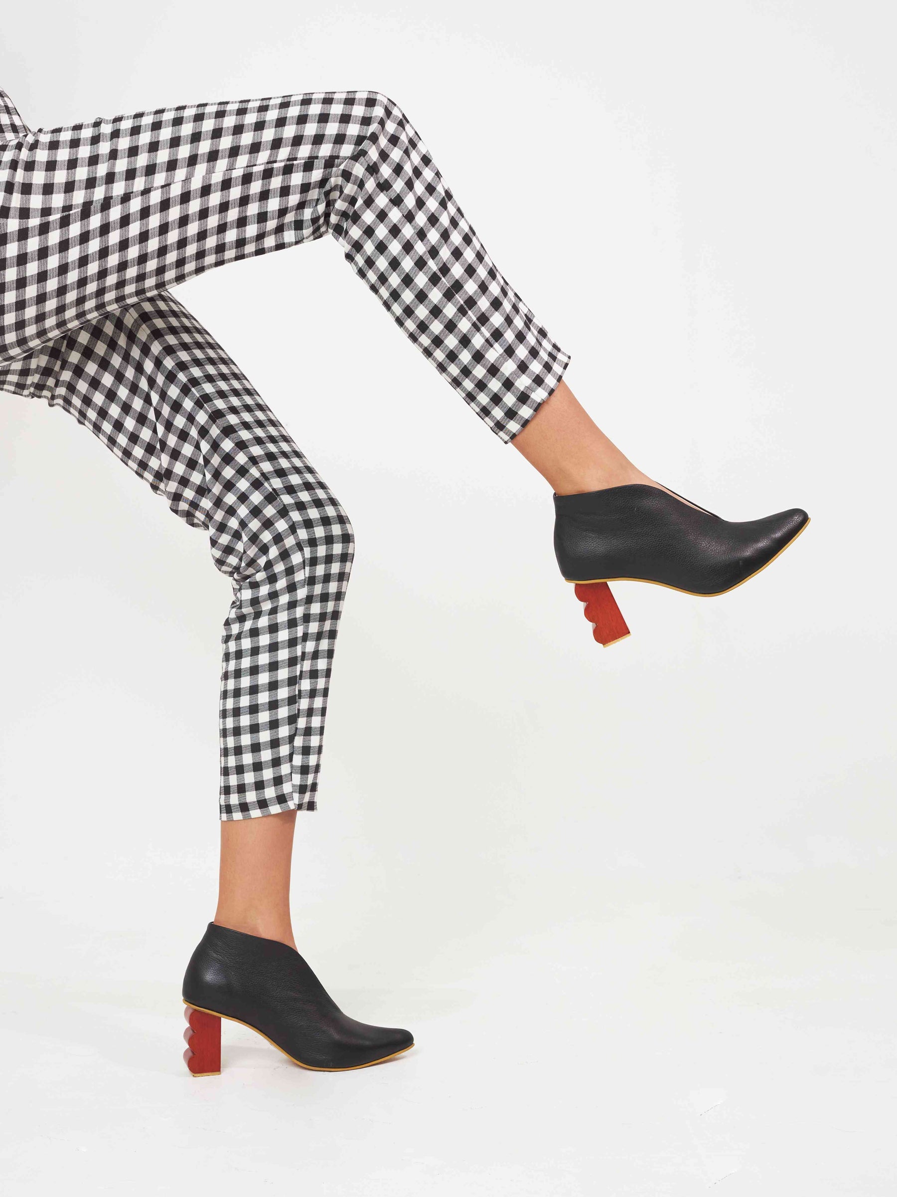 Liza Black Wave Heel Bootie