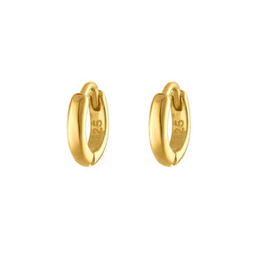 Gold Six Mm Huggie Hoop Earring