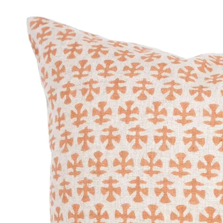 Beautiful Hand Made Block Print Pure Linen Pillow Cover - Bindika