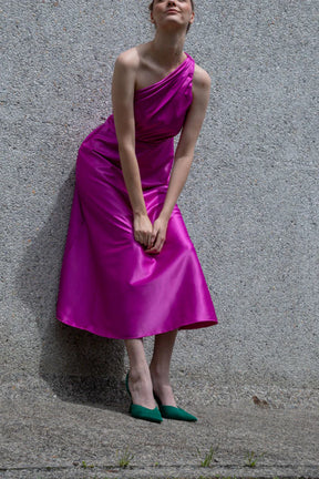 Roman Fuchsia Satin Dress