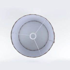 Hand Block Printed Pure Linen Drum Lampshade - Bagru Buti