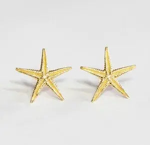 Large 14kt Gold Sea Star Earrings