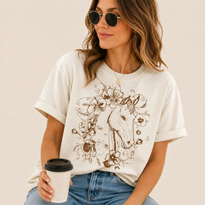 Floral Donkey Botanical Graphic Tee