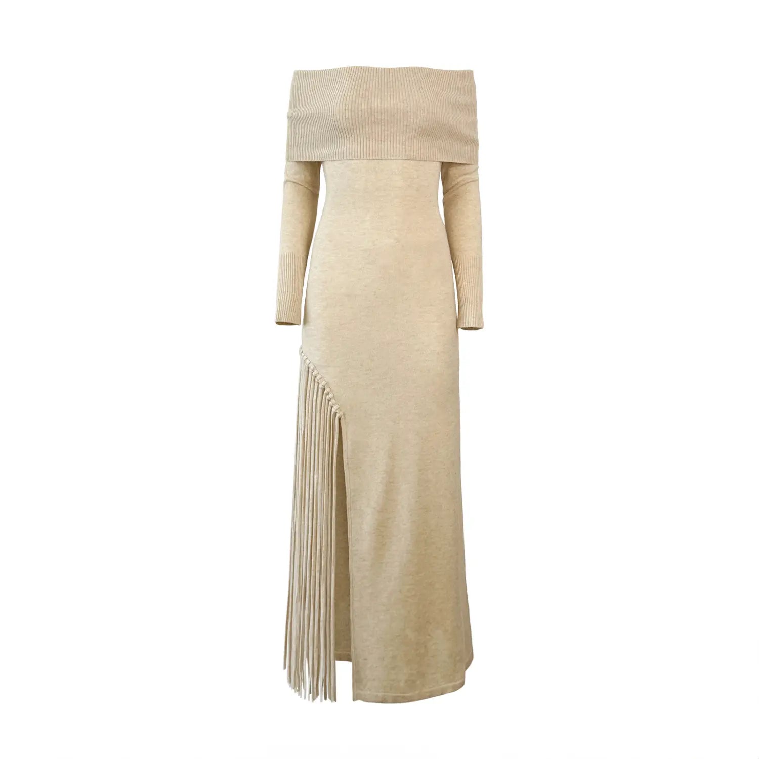 Peris Off-Shoulder Cashmere Maxi Dress