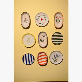 Handmade Ceramic Serving Bowl - Blue Bell , 1.5 x 8 x 4 Inches (Set of 2)