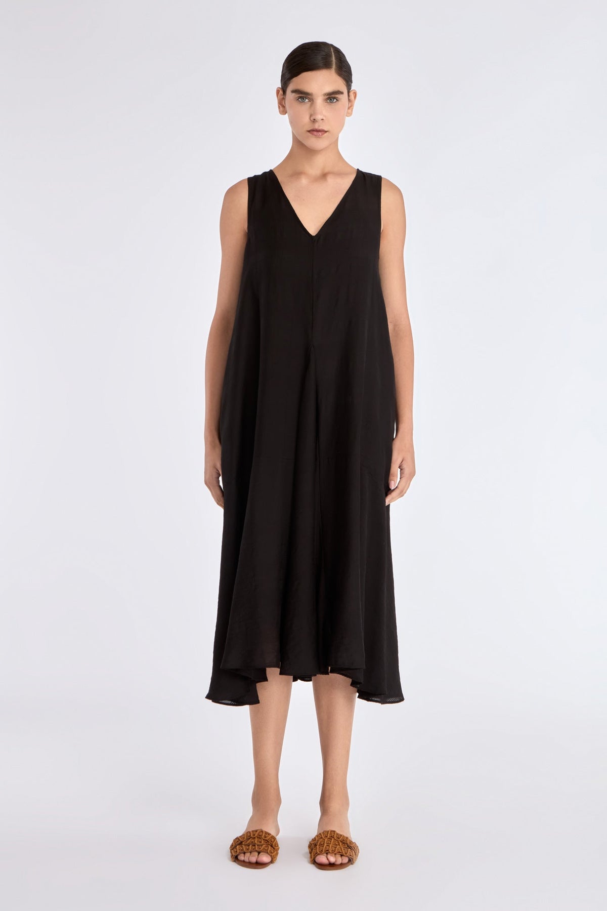 Lenox Godet Dress | Black