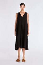 Lenox Godet Dress | Black