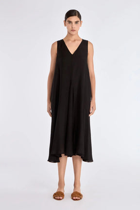 Lenox Godet Dress | Black