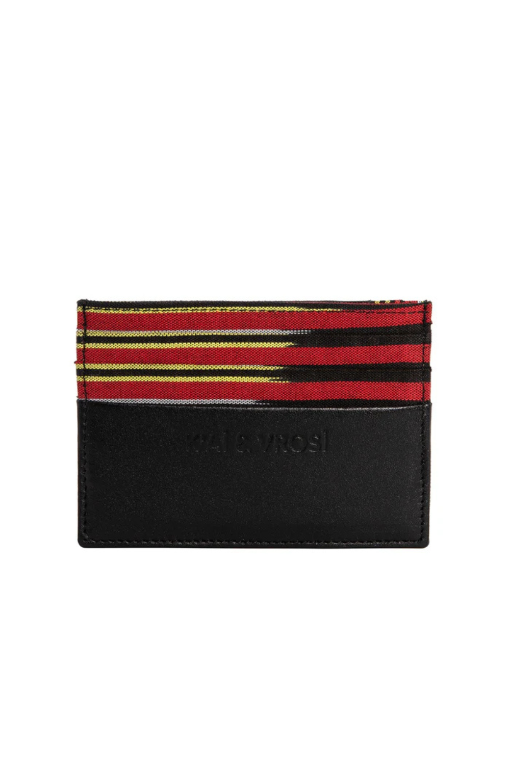 Black Leather Canvas Cardholder