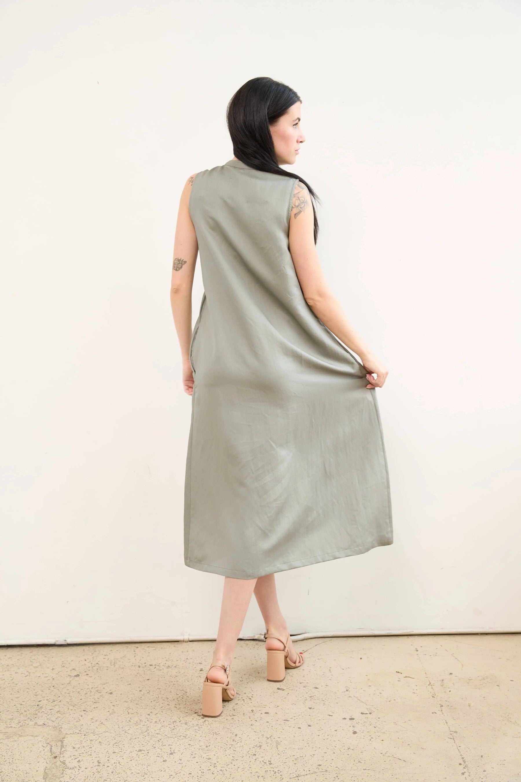 A-line Midi Dress In Tencel™ & Linen