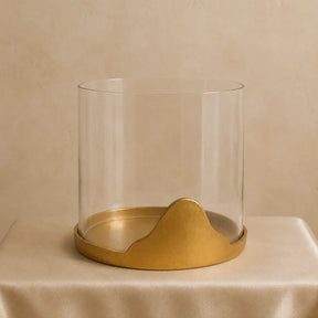 Cove Cloche Candle Holder — Antique Brass Finish