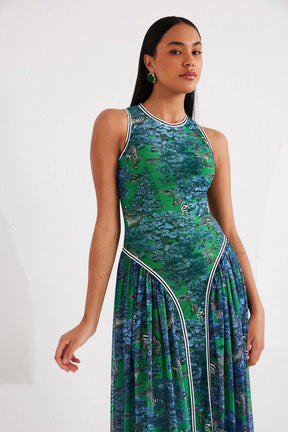 Midi Dress - Dream Safari- Green