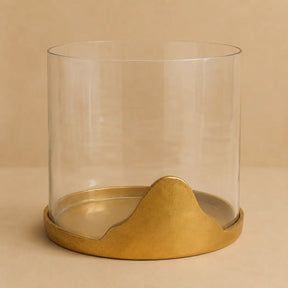 Cove Cloche Candle Holder — Antique Brass Finish