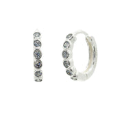 Silver & Gold Moissanite Huggie Hoops