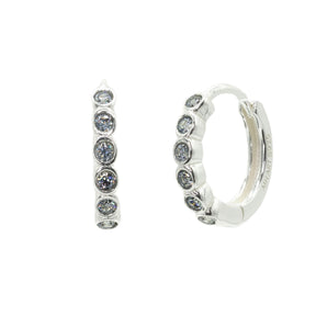 Silver & Gold Moissanite Huggie Hoops
