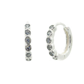 Silver & Gold Moissanite Huggie Hoops