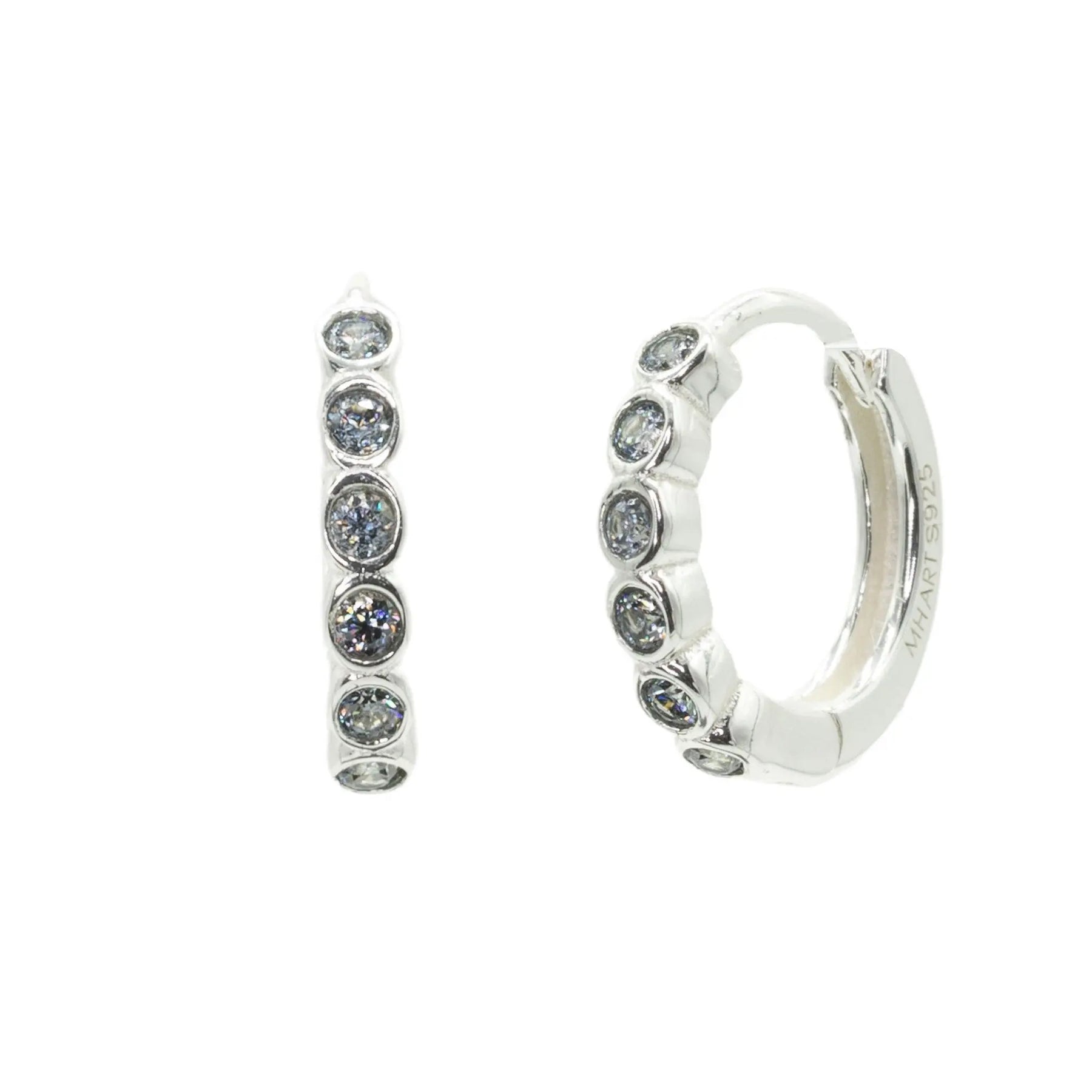 Silver & Gold Moissanite Huggie Hoops