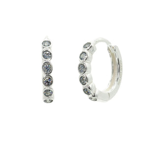 Silver & Gold Moissanite Huggie Hoops
