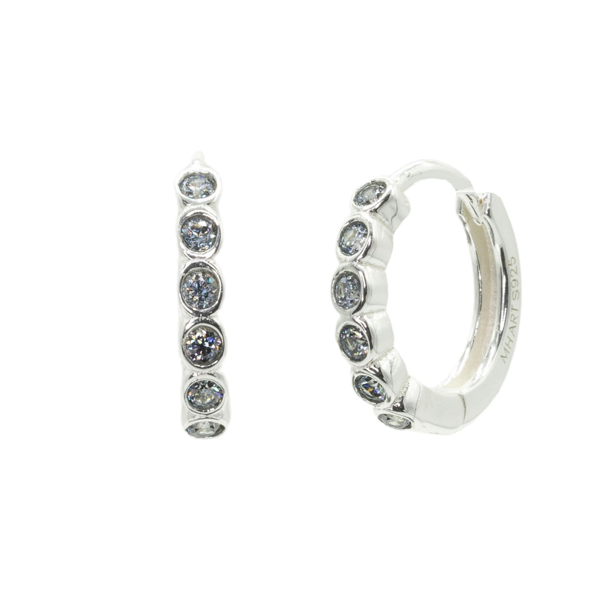 Silver & Gold Moissanite Huggie Hoops