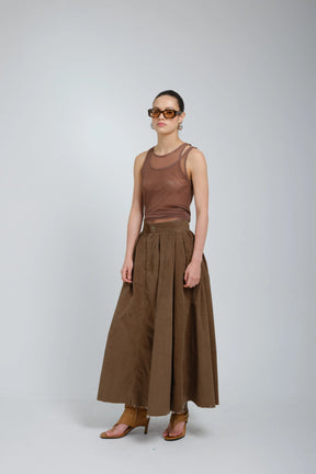Amba Pleated Lurex Skirt