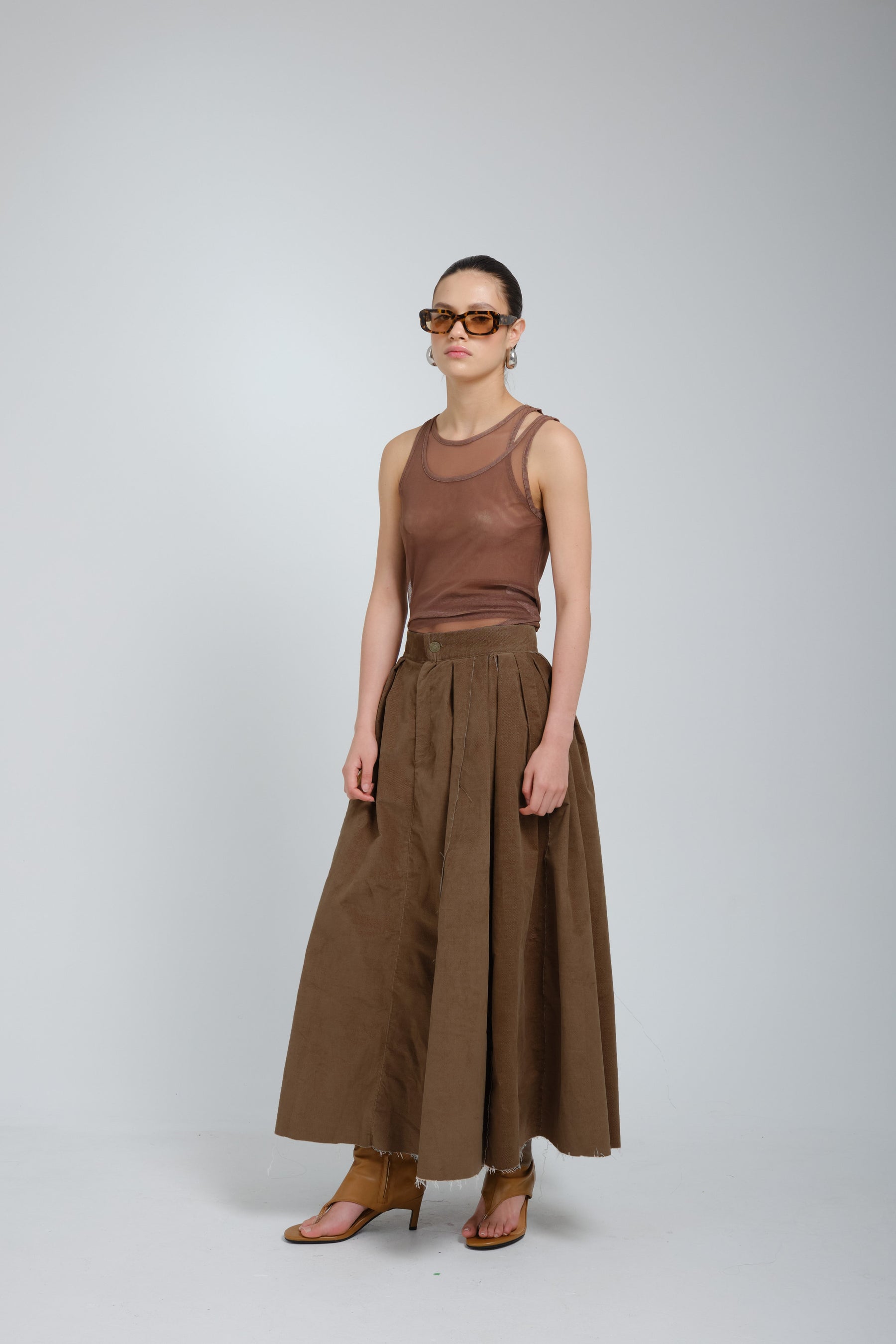 Amba Pleated Lurex Skirt