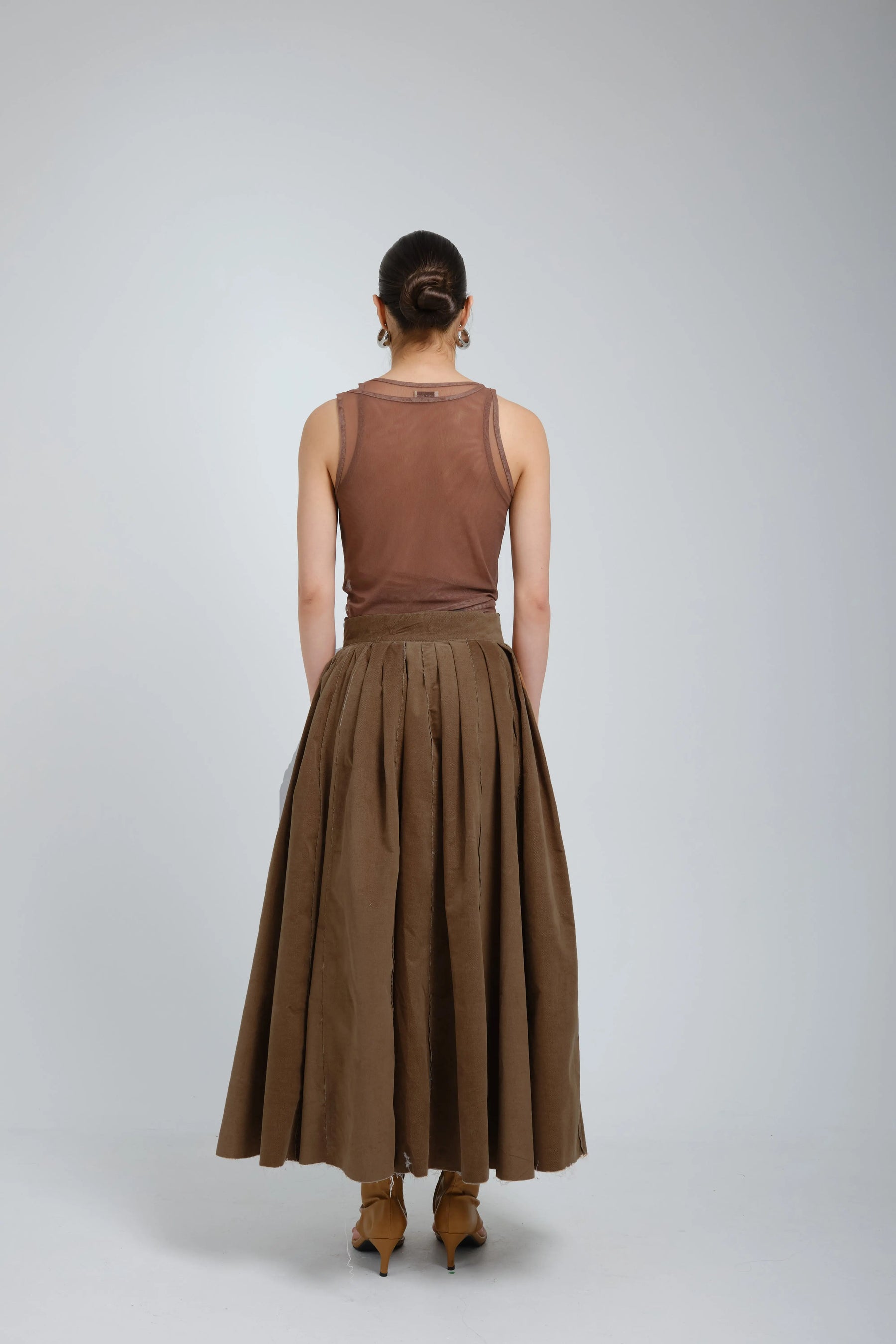 Amba Pleated Lurex Skirt